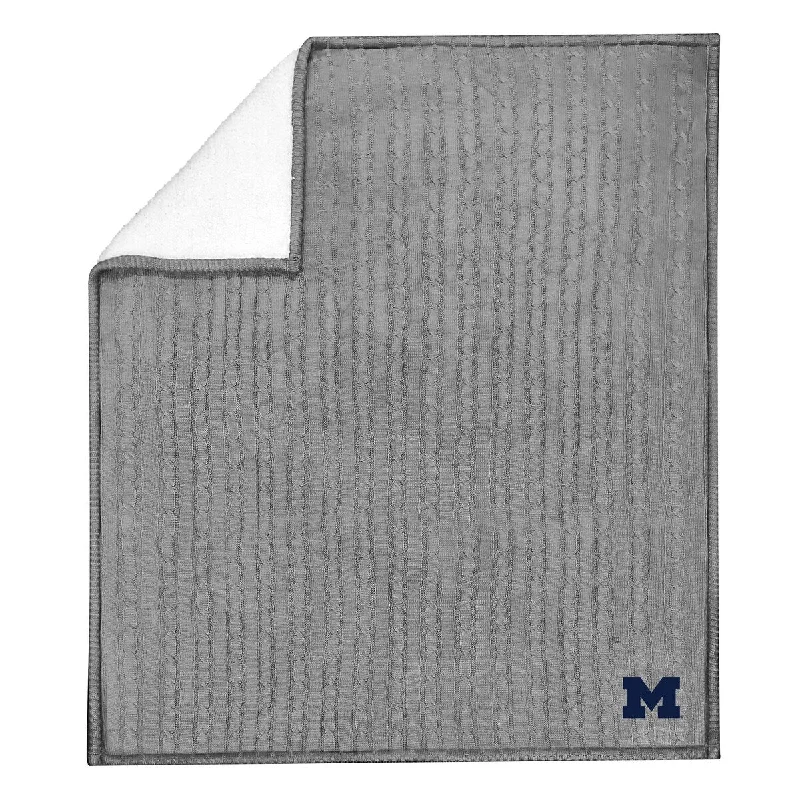 Queen - size blankets for standard - sized bedsQueen - size blankets for standard - sized bedsMichigan Cable Knit Sherpa Throw