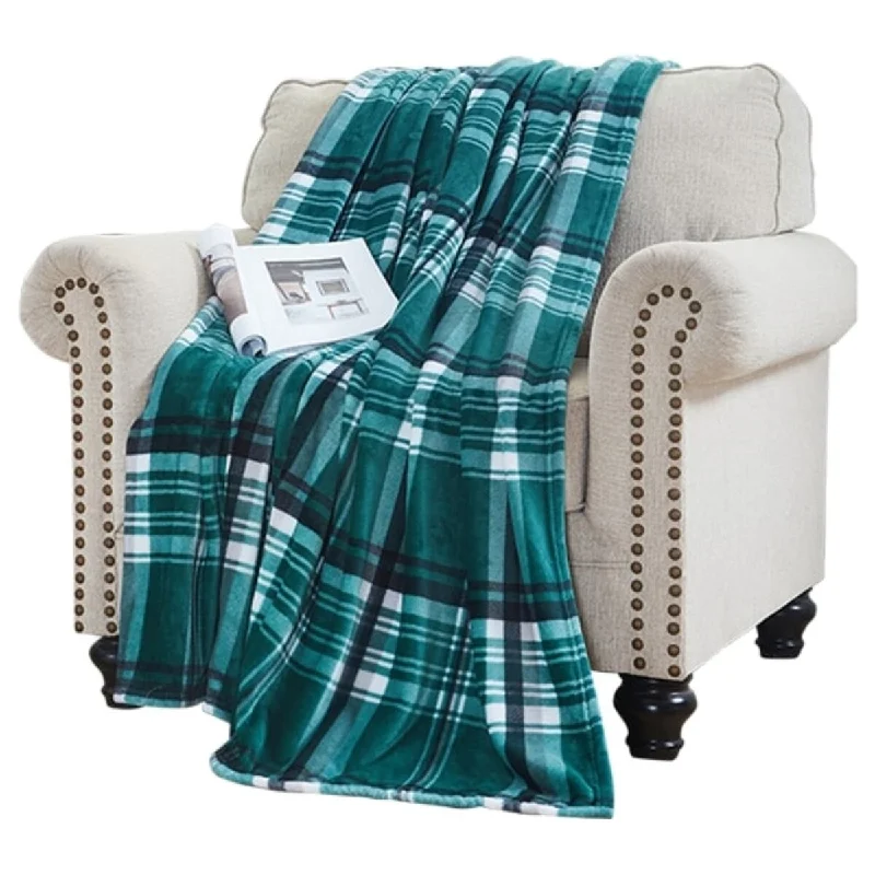 Winter Evergreen Plaid Green White
