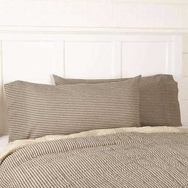 Velvet Pillows for a Touch of EleganceSawyer Mill Charcoal Ticking Stripe King Pillow Case Set of 2 21x40 VHC Brands Velvet Pillows for a Touch of EleganceSawyer Mill Charcoal Ticking Stripe King Pillow Case Set of 2 21x40 VHC Brands