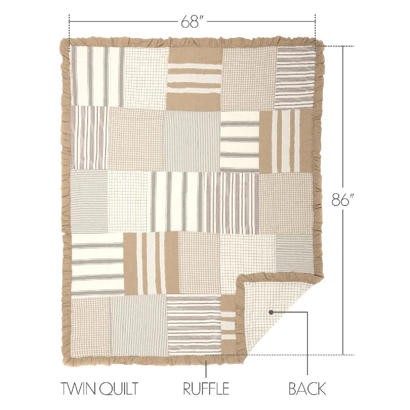 Bed skirts with a modern art - inspired printGrace Twin Quilt 68Wx86L