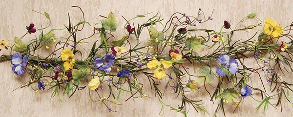Bed skirts with a country - style patternMixed Pansy Garland - 5 Foot