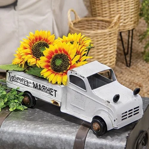 Bed skirts with a modern minimalist designWhite Metal Farmer's Market Truck