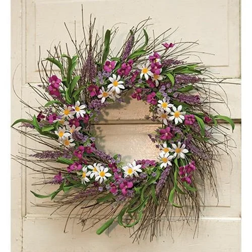 Bed skirts with a metallic thread for a touch of glamourSpring Flower & Phlox Wreath 24"