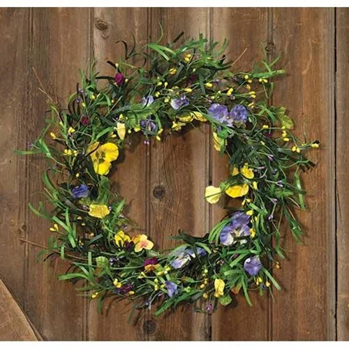 Bed skirts with a ruffled tiered designMixed Pansy Wreath - 20"