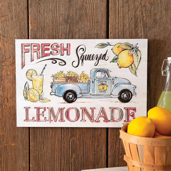 Full - size bed skirts with a gathered fabricFresh Squeezed Lemonade Wall Sign