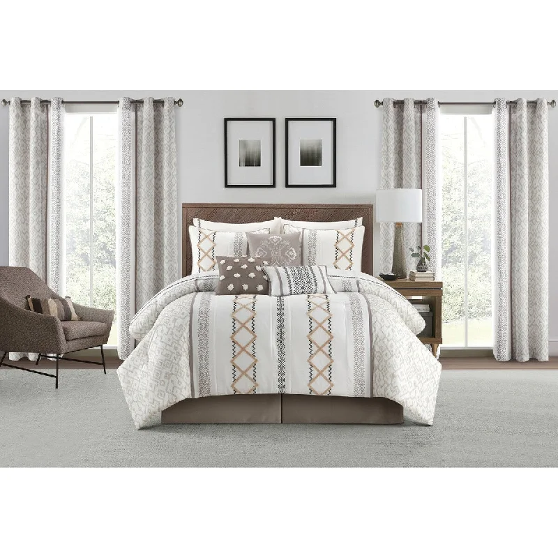 Synthetic - filled comforters like polyester for affordability and hypoallergenic propertiesNanshing Trina 15 Piece Boho Embroidered Comforter Set