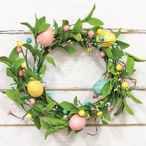 Bed skirts with a unicorn - themed print for kids' bedsEaster Eggs & Herb Leaves Wreath 12"