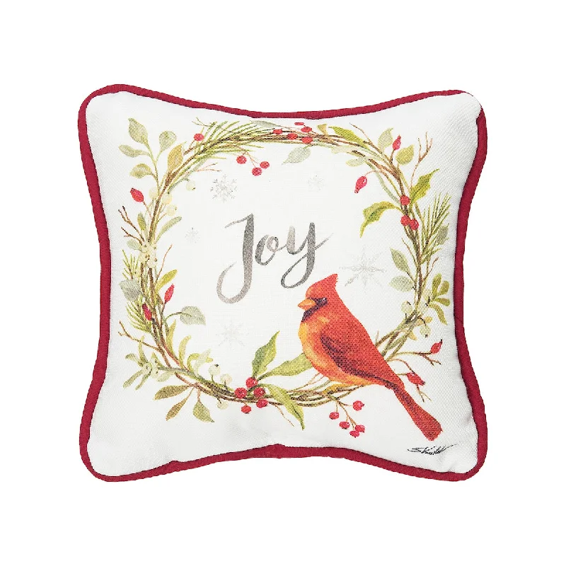Square Pillows for Modern Home DecorJoy Cardinal Wreath Mini Pillow