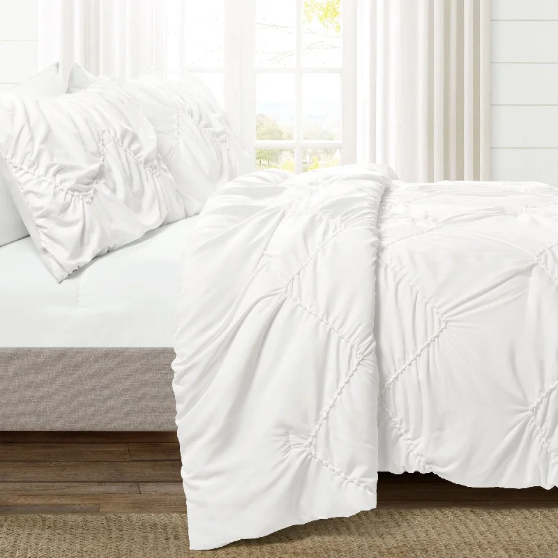 Duck down comforters with a softer feel and good warmth retentionLush Decor Ruched Chevron Comforter Set