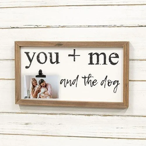 Bed skirts with a modern art - inspired printYou + Me and the Dog Framed Sign w/Photo Clip