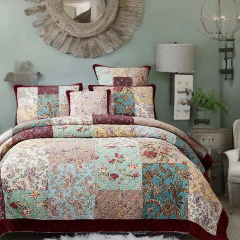 minimalist japanese style bedspreads with simple and clean linesDaDa Bedding Bohemian Burgundy Red Velvet Trim Floral Paisley Patchwork Cotton Bedspread Set (JHW-868) minimalist japanese style bedspreads with simple and clean linesDaDa Bedding Bohemian Burgundy Red Velvet Trim Floral Paisley Patchwork Cotton Bedspread Set (JHW-868)