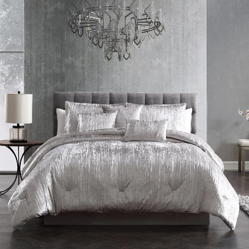 Bamboo - fiber - filled comforters with antibacterial and breathable qualitiesRiverbrook Home Turin Crinkled Velvet Comforter Collection