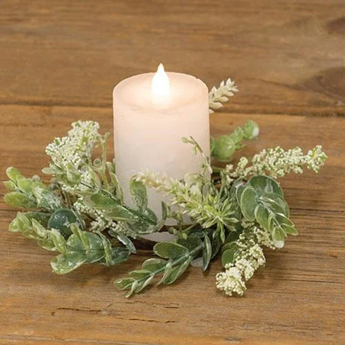 Bed skirts with a geometric print for a modern aestheticSucculent Leaf & Tiny Flower Mini Candle Ring