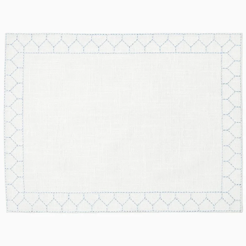 Silk Pillows for Smooth Skin and HairStitched Light Indigo Placemat