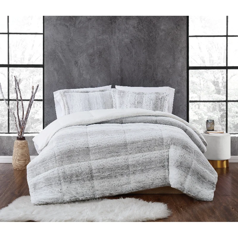 Wool - filled comforters with natural moisture - wicking and temperature - regulating featuresChristian Siriano Snow Leopard 3-piece Comforter Set