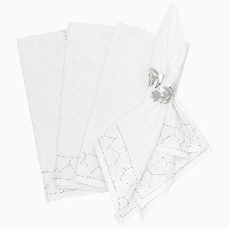 Velvet Pillows for a Touch of EleganceStitched Silver Napkins (Set of 4)