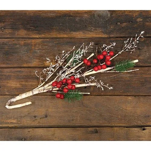 Bed skirts with a retro - style patternSnowy Birch Branch With Red Berries