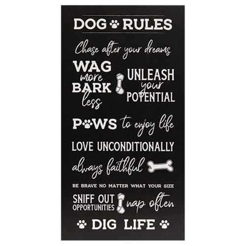 California king bed skirts for a larger bedDog Rules Sign 8.5" x 16"