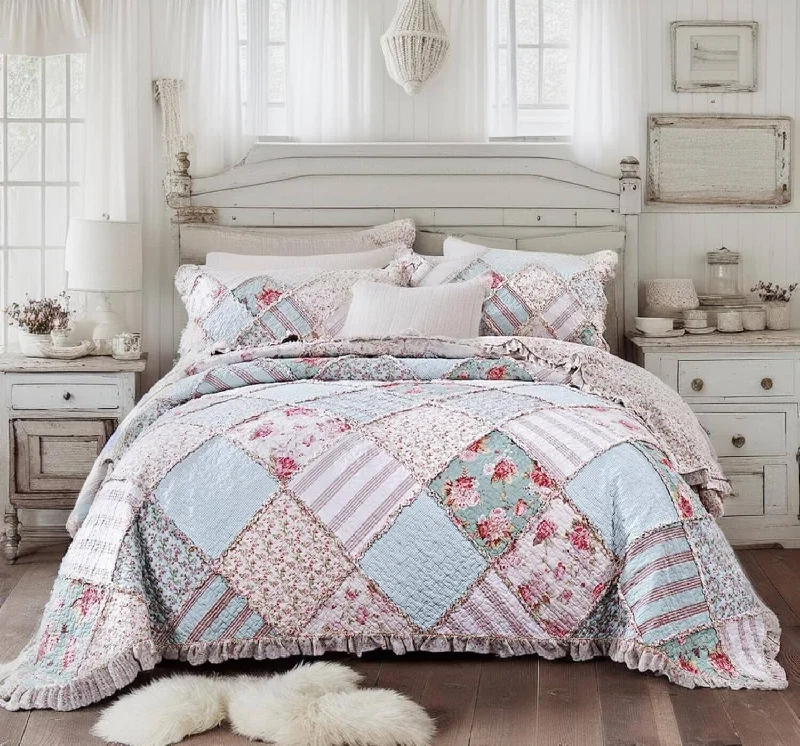 southwestern style bedspreads with native american patterns for a cultural touchDaDa Bedding Hint of Mint Floral Pastel Cotton Patchwork Ruffle Bedspread Set (JHW-3036) southwestern style bedspreads with native american patterns for a cultural touchDaDa Bedding Hint of Mint Floral Pastel Cotton Patchwork Ruffle Bedspread Set (JHW-3036)