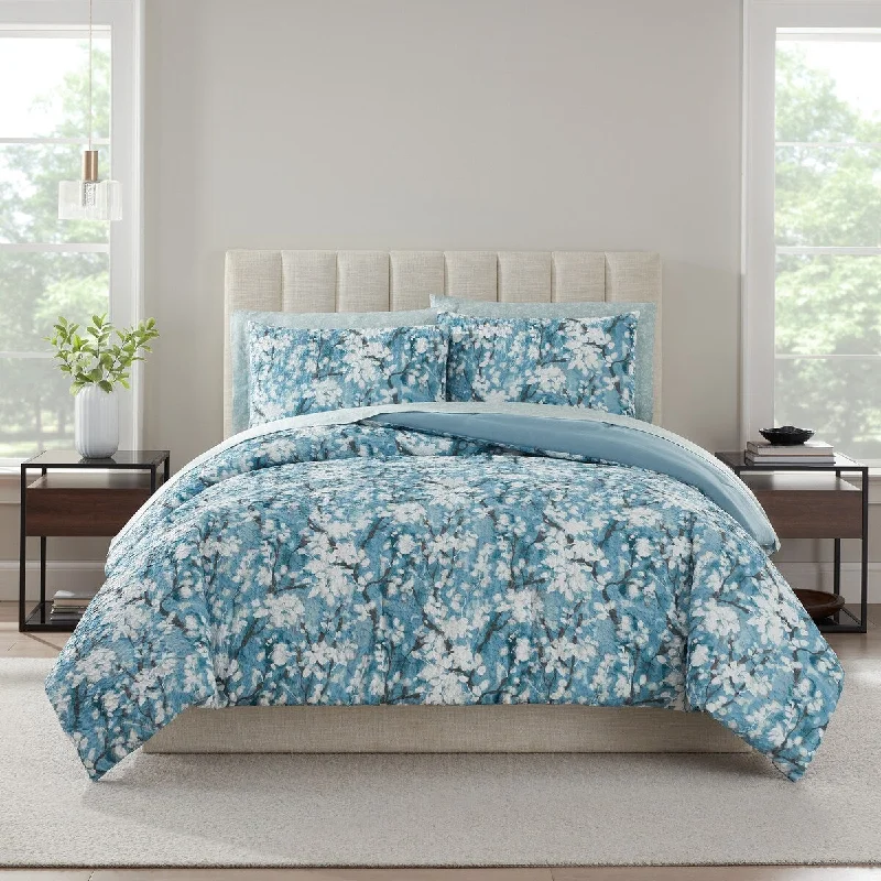 Cotton - filled comforters for a breathable and natural sleep experienceNine West Nora Floral Printed Texture Bedding Set