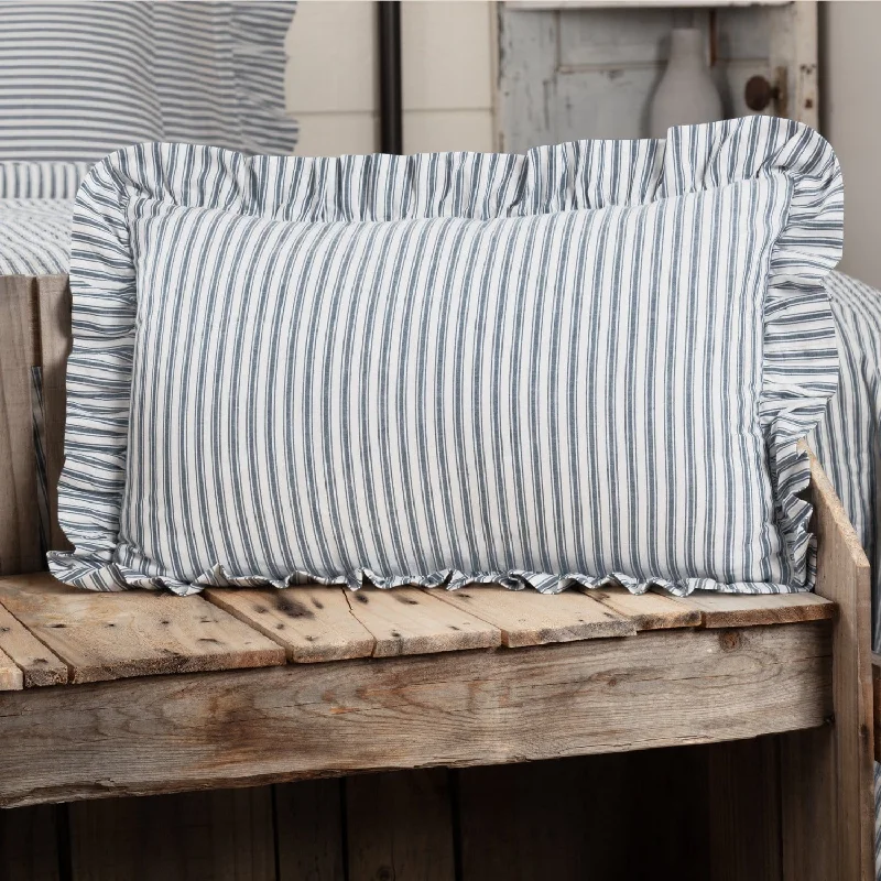 Decorative Pillows for Living Room MakeoverSawyer Mill Blue Ticking Stripe Fabric Pillow