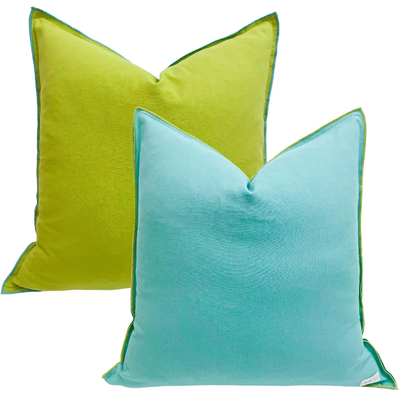 Queen - size duvets suitable for standard queen - sized mattressesBlue/Green Two-Toned 22x22 Decorative Pillow