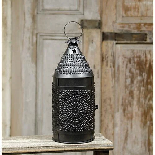 Bed skirts with a lace trim for a romantic touchSmoky Black Baker's Lantern