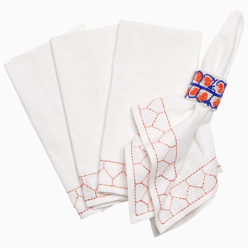 Back Support Pillows for Office ChairsStitched Coral Napkins (Set of 4)