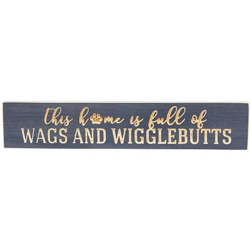 Bed skirts with a scalloped hem for a charming detailThis Home Is Full of Wags & Wigglebutts Engraved Sign Blue 18"