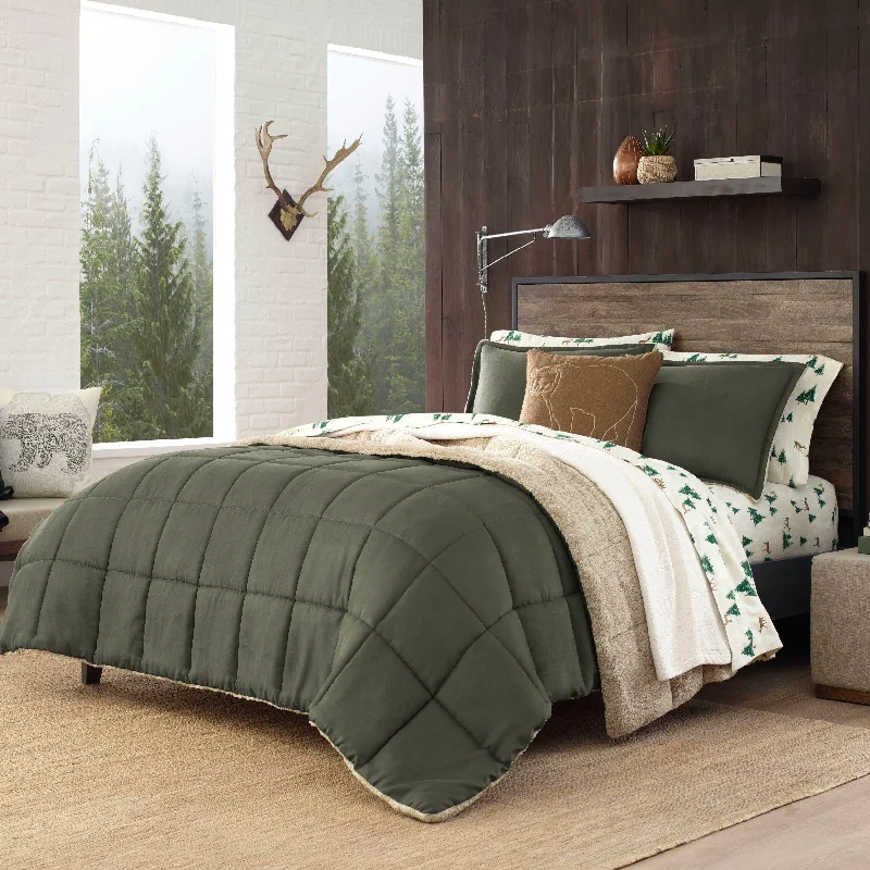 Silk - filled comforters for a luxurious and smooth touchEddie Bauer Sherwood Faux Suede Textured Comforter & Sham Set