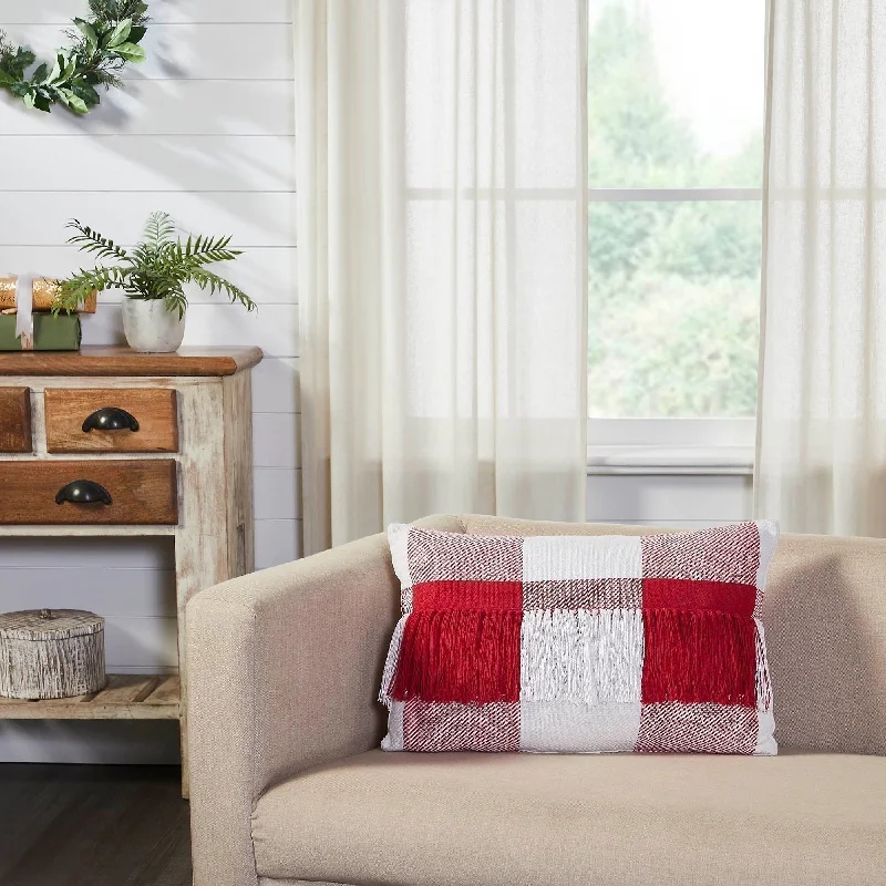 Velvet Pillows for a Touch of EleganceCherry Ann Check Fringed Pillow