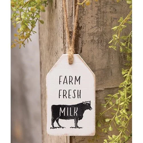 Bed skirts with a unicorn - themed print for kids' bedsFarm Fresh Milk Wood Tag