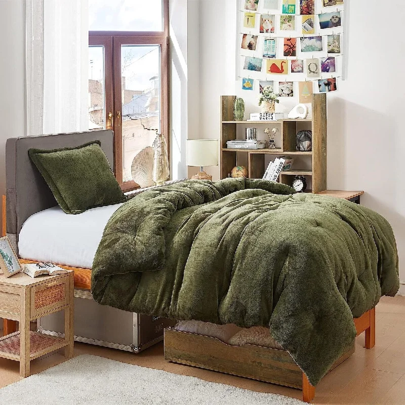 Full - size comforters suitable for full - sized beds in guest rooms or small bedroomsThicker Than Thick - Coma Inducer® Oversized Comforter Set - Standard Plush Filling - Winter Moss