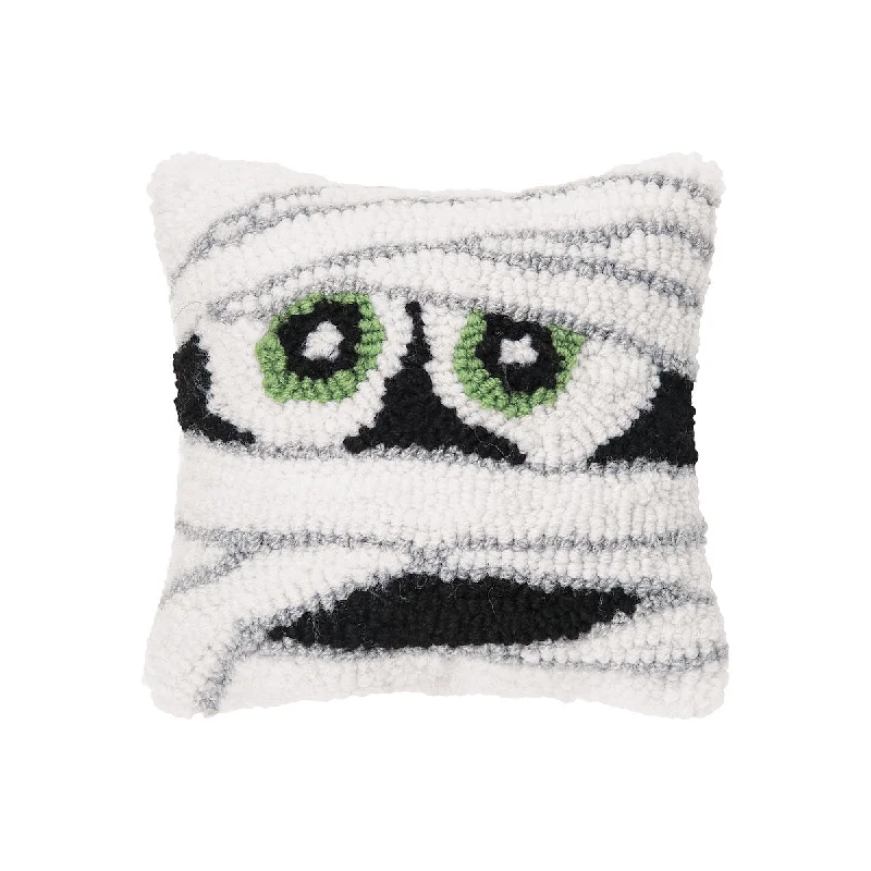 Soft and Fluffy Pillows for Bedroom ComfortMummy Face Hooked Mini Pillow