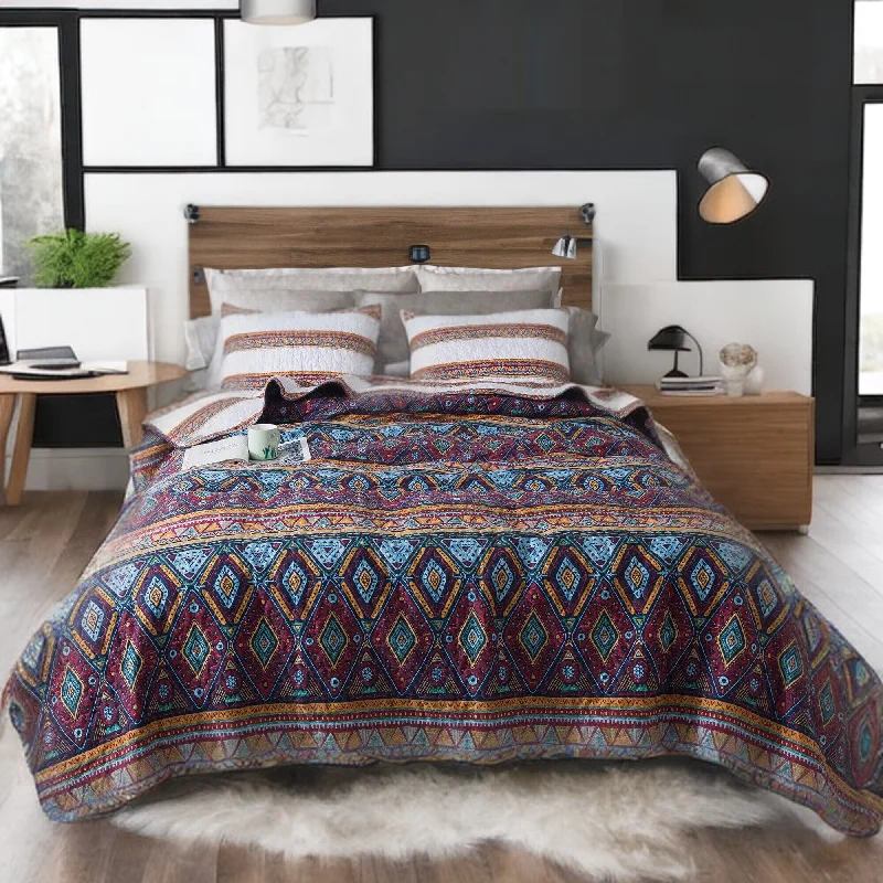 mid - century modern bedspreads with iconic shapes and colors for a stylish spaceDaDa Bedding Southwestern Aztec Bohemian Desert Tribal Quilted Bedspread Set (KSX-002) mid - century modern bedspreads with iconic shapes and colors for a stylish spaceDaDa Bedding Southwestern Aztec Bohemian Desert Tribal Quilted Bedspread Set (KSX-002)