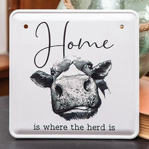 Bed skirts with a high - quality elastic waistbandHome is Where the Herd Is Metal Sign Bed skirts with a high - quality elastic waistbandHome is Where the Herd Is Metal Sign