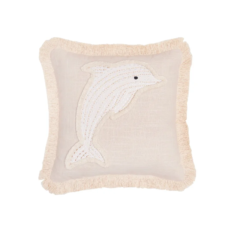 Round Pillows for Boho-Style InteriorsGolden Coast Dolphin Mini Pillow