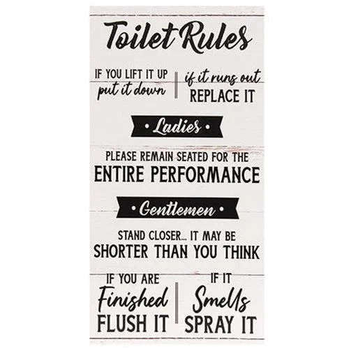 Bed skirts with a beach - themed printToilet Rules Sign 8.5" x 16"