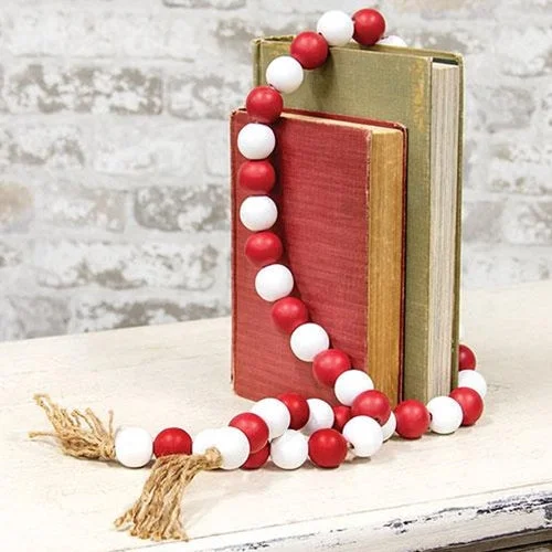 Cotton bed skirts for a soft and breathable lookBeaded String Red White w/Jute Tassels Cotton bed skirts for a soft and breathable lookBeaded String Red White w/Jute Tassels