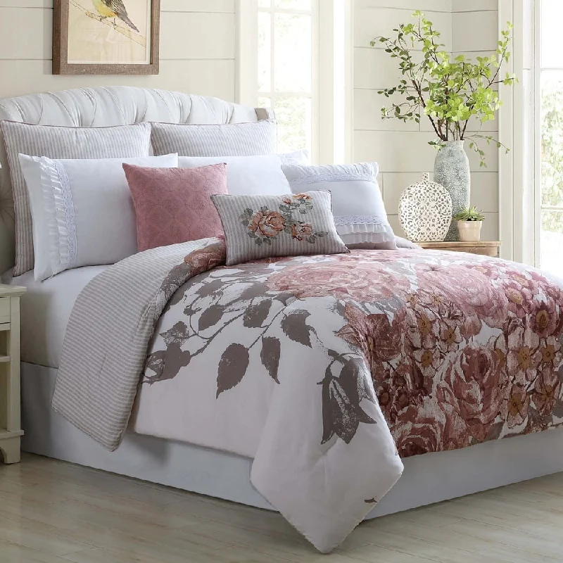 Goose down comforters known for their superior quality and insulationModern Threads Country Garden 8-Piece Embellished Comforter Set