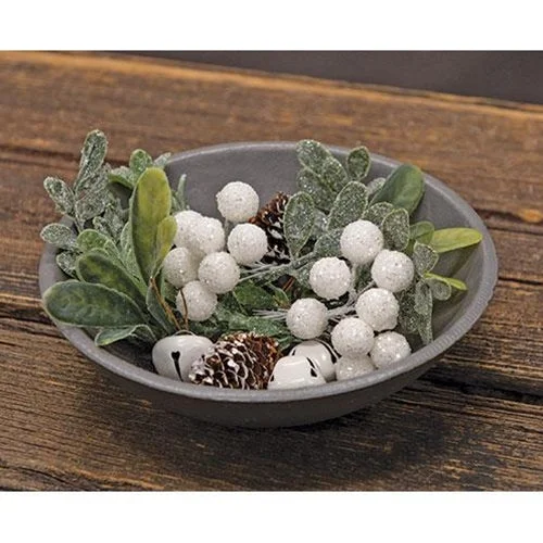Bed skirts with a high - quality elastic waistbandWhite Glitter Holiday Bowl Filler