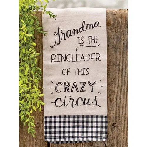 Queen - size bed skirts with ruffled edgesGrandma is the Ringleader Dish Towel