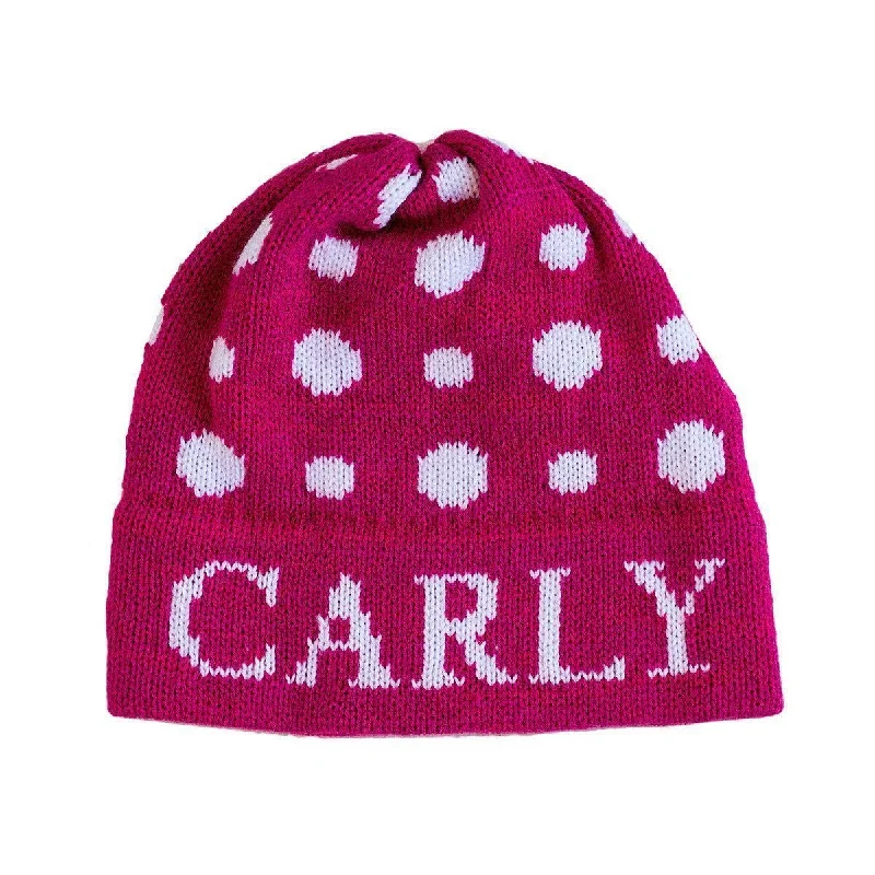 Queen - size mattresses for couples and standard bedroomsPolka Dots Personalized Knit Hat