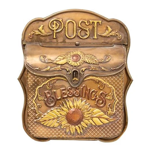 Floral - printed bed skirts for a feminine touchCopper Look Sunflower Blessings Post Box