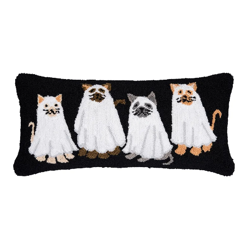 Cotton Pillows for Natural ComfortGhost Cats Hooked Pillow