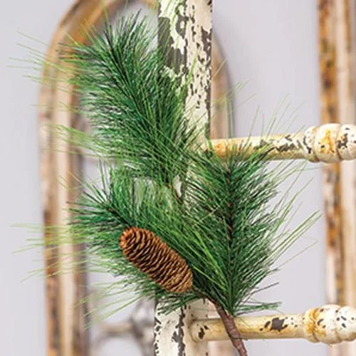 Queen - size bed skirts with ruffled edgesPine Spray w/ Pinecone
