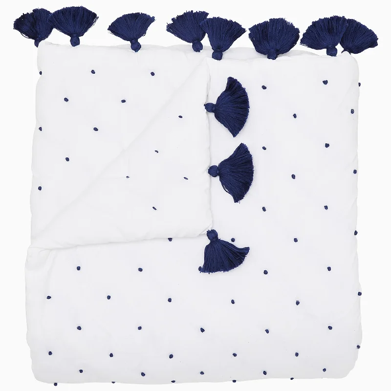 Plush Pillows for a Cozy BedFrench Knot Indigo Throw