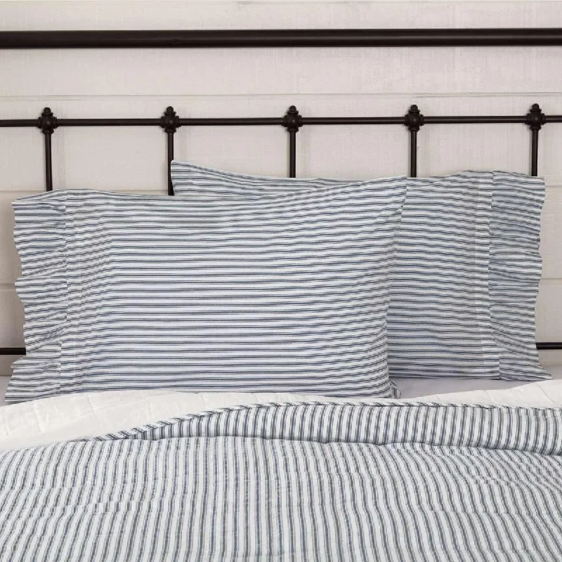 Decorative Pillows for Living Room MakeoverSawyer Mill Blue Ticking Stripe Standard Pillow Case Set of 2 21x30 VHC Brands
