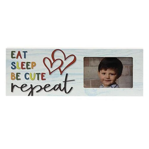 Bed skirts with a satin finish for a shiny appearanceEat Sleep Be Cute Photo Frame Sign
