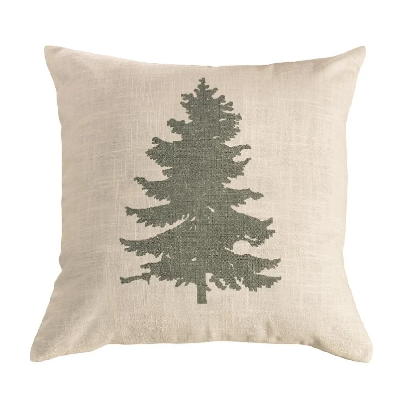 Velvet Pillows for a Touch of EleganceGreen Pine Tree on Linen Pillow